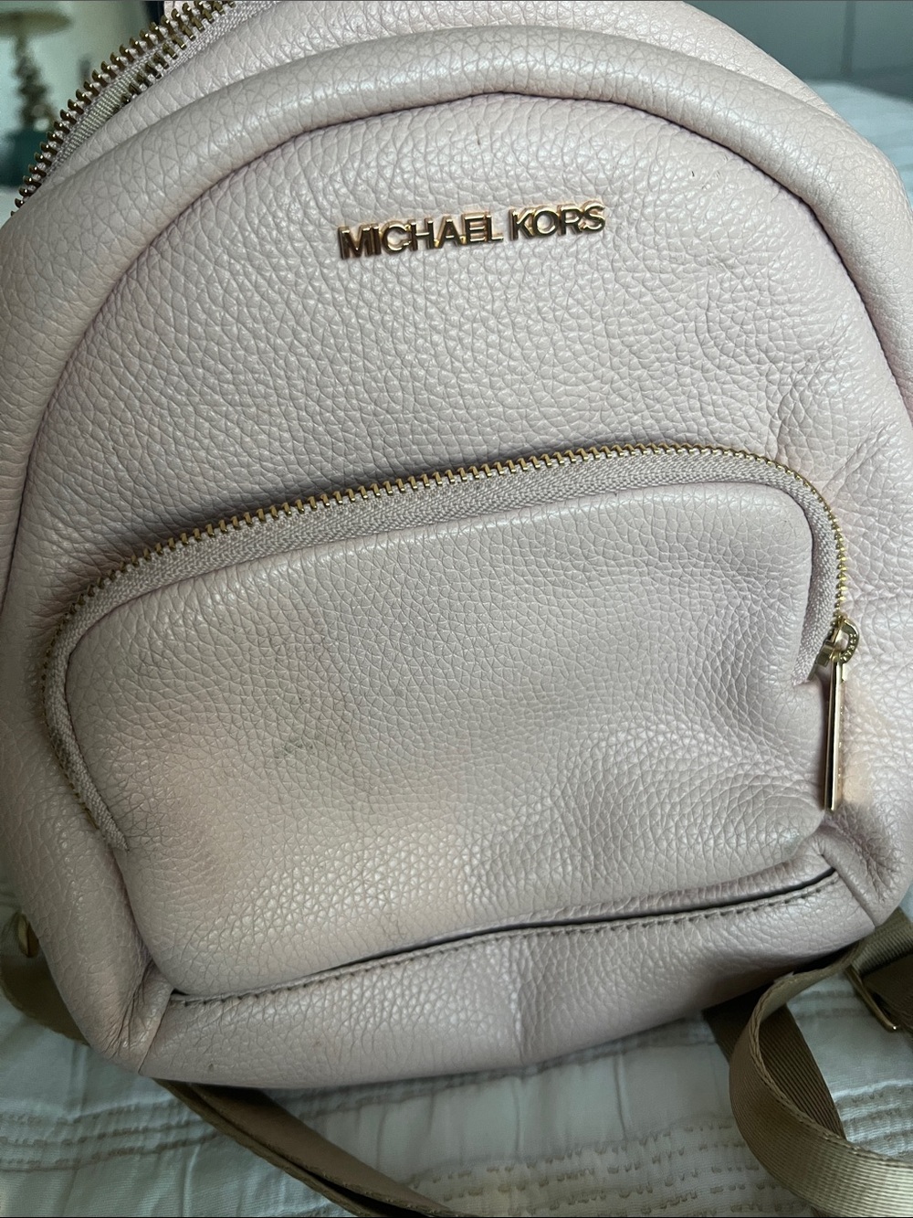 Michael Kors Pebbled Leather Mini Backpack in Blush
